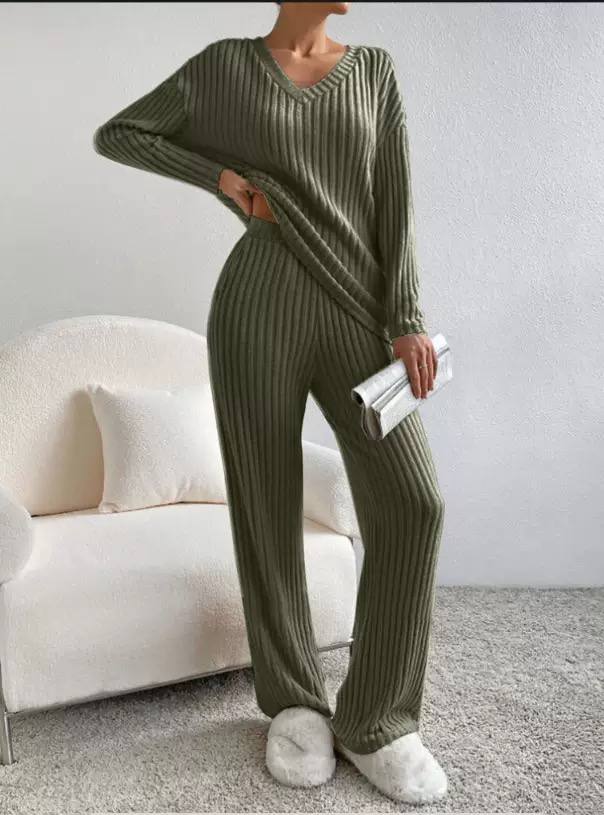 Women's Ribbed Knit Lounge Set