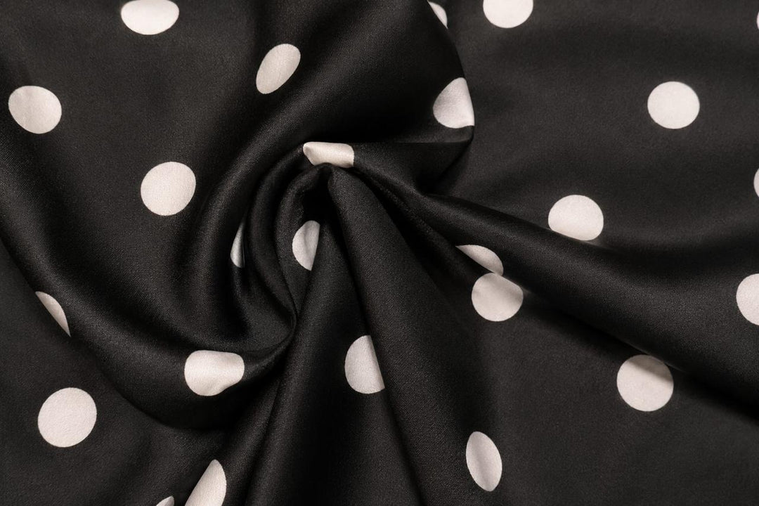 Polka Dot Midi Dress – Flare Dress with Cinched Waist and Flowy Skirt