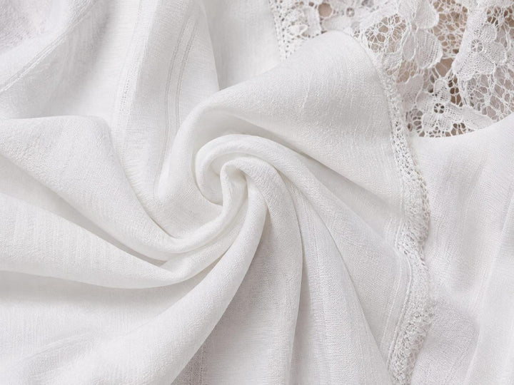 Lace Detail V-Neck Blouse – Sleeveless Top with Pleated Front and Relaxed Fit