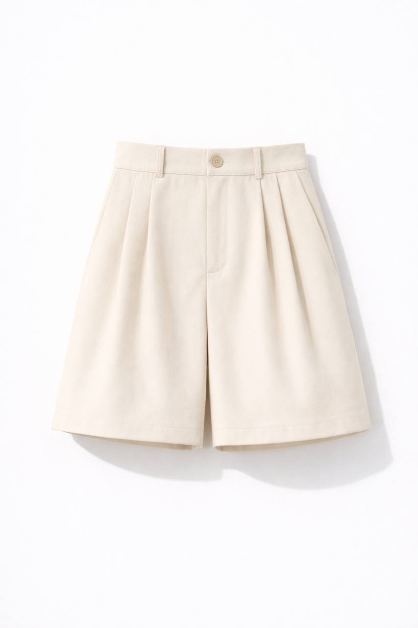 High Waist Bermuda Shorts – Wide Leg Tailored Fit