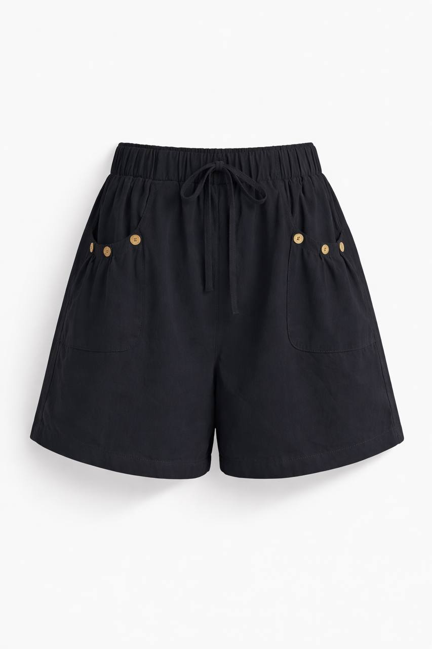 High Waisted Casual Shorts – Elastic Waist Shorts with Drawstring