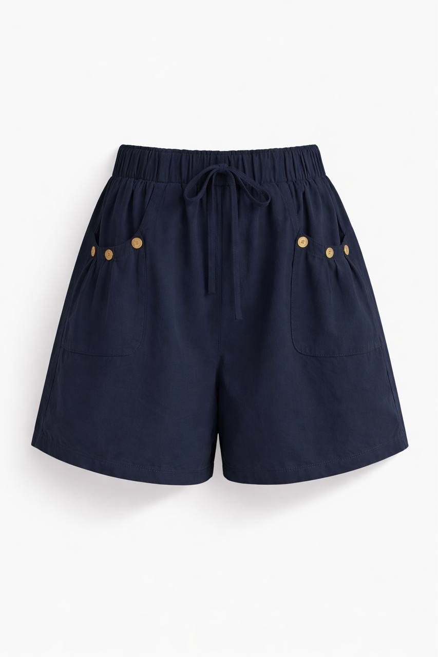 High Waisted Casual Shorts – Elastic Waist Shorts with Drawstring