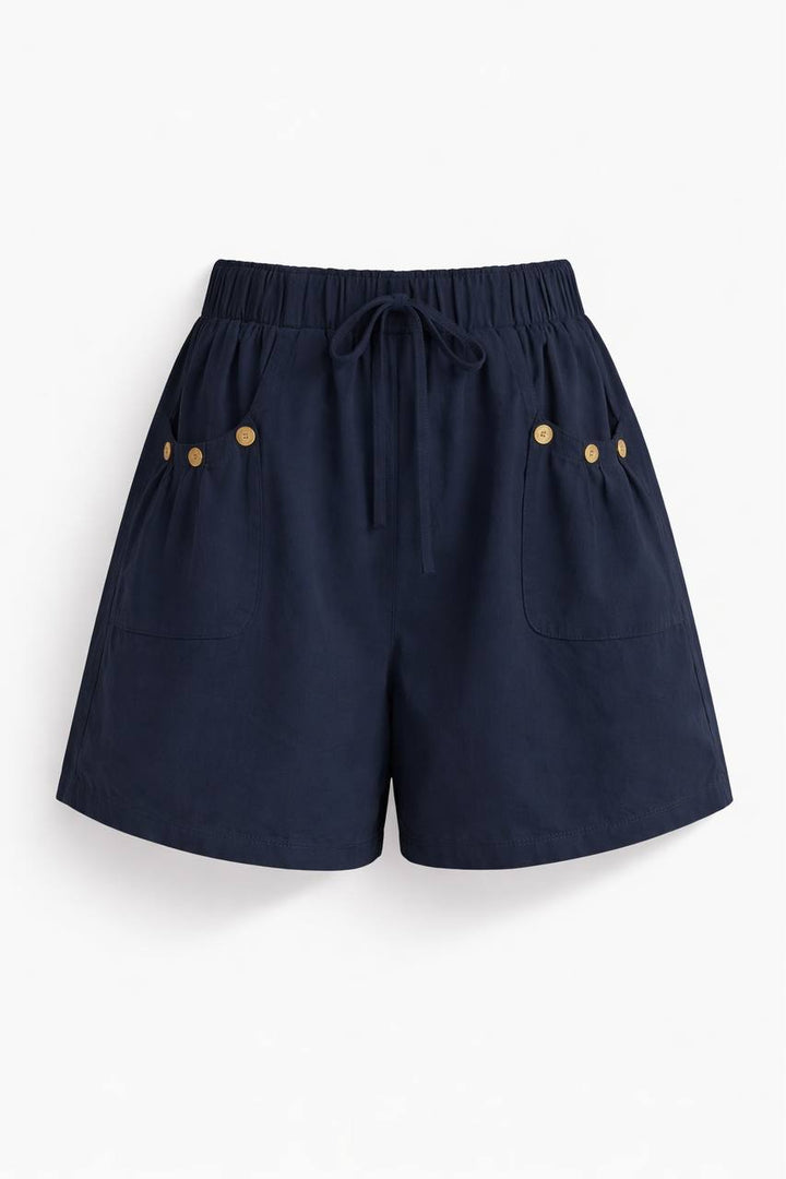 High Waisted Casual Shorts – Elastic Waist Shorts with Drawstring