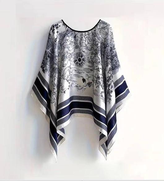 Floral Poncho Top – Loose Fit