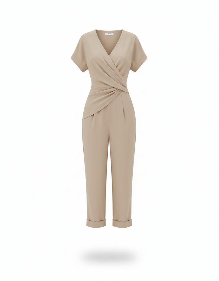 Wrap Front Set – Short Sleeve Shirt & Pants with Side Pockets