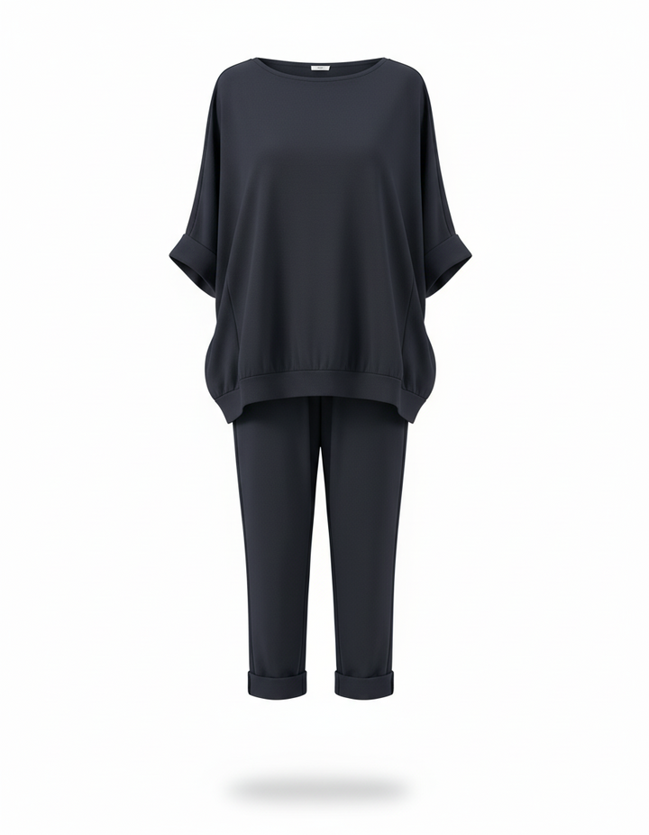 Oversized Sweatshirt & Jogger – Long Sleeve Top & Cropped Jogger Pants Co-Ord Set